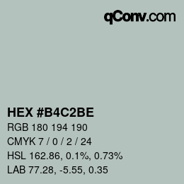 Farbcode: HEX #B4C2BE | qconv.com