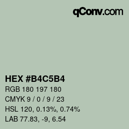 Código de color: HEX #B4C5B4 | qconv.com