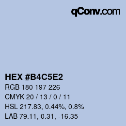 Color code: HEX #B4C5E2 | qconv.com