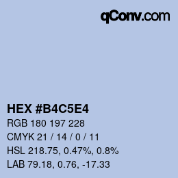 Color code: HEX #B4C5E4 | qconv.com