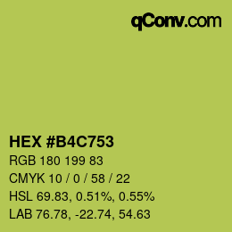 Color code: HEX #B4C753 | qconv.com