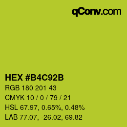 Color code: HEX #B4C92B | qconv.com