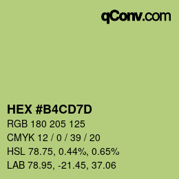 Color code: HEX #B4CD7D | qconv.com