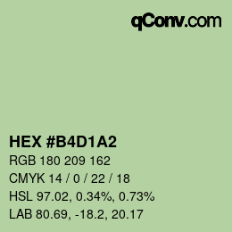 カラーコード: HEX #B4D1A2 | qconv.com