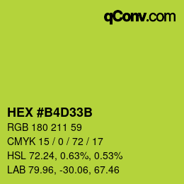 颜色代码: HEX #B4D33B | qconv.com