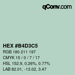 Color code: HEX #B4D3C5 | qconv.com