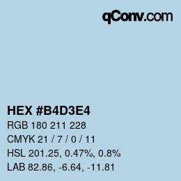 Color code: HEX #B4D3E4 | qconv.com