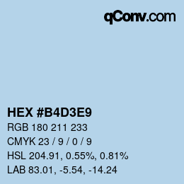 Color code: HEX #B4D3E9 | qconv.com