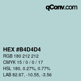 カラーコード: HEX #B4D4D4 | qconv.com