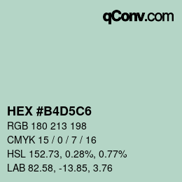 Farbcode: HEX #B4D5C6 | qconv.com