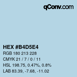 Color code: HEX #B4D5E4 | qconv.com