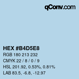 Color code: HEX #B4D5E8 | qconv.com