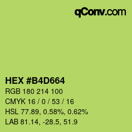 カラーコード: HEX #B4D664 | qconv.com
