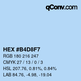Farbcode: HEX #B4D8F7 | qconv.com