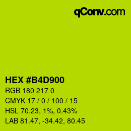 颜色代码: HEX #B4D900 | qconv.com