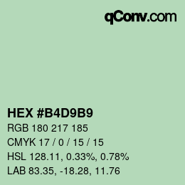 Color code: HEX #B4D9B9 | qconv.com