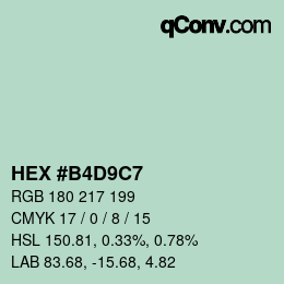 カラーコード: HEX #B4D9C7 | qconv.com