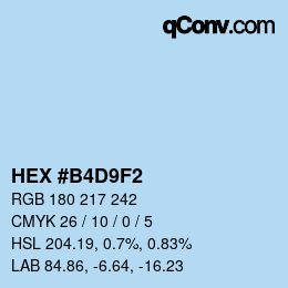 Color code: HEX #B4D9F2 | qconv.com