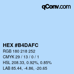 Farbcode: HEX #B4DAFC | qconv.com