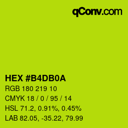 Color code: HEX #B4DB0A | qconv.com