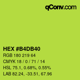 Color code: HEX #B4DB40 | qconv.com