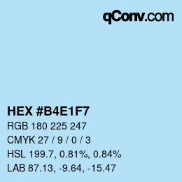 Color code: HEX #B4E1F7 | qconv.com