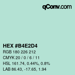 Color code: HEX #B4E2D4 | qconv.com
