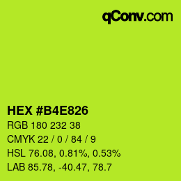Color code: HEX #B4E826 | qconv.com