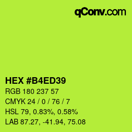 Color code: HEX #B4ED39 | qconv.com