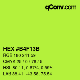 Color code: HEX #B4F13B | qconv.com