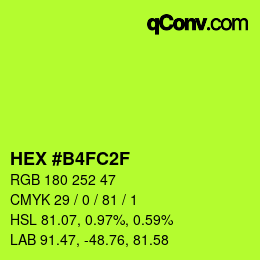 Color code: HEX #B4FC2F | qconv.com