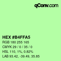 Farbcode: HEX #B4FFA5 | qconv.com
