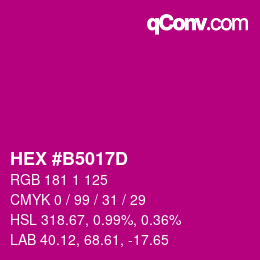 Color code: HEX #B5017D | qconv.com