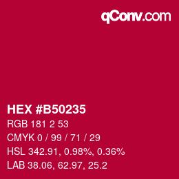 Color code: HEX #B50235 | qconv.com