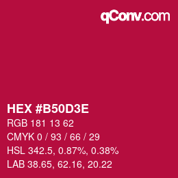 Color code: HEX #B50D3E | qconv.com