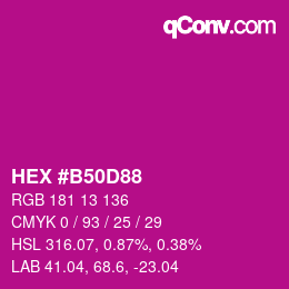 Color code: HEX #B50D88 | qconv.com
