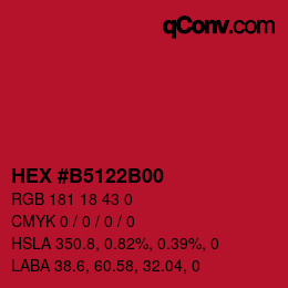 Color code: HEX #B5122B00 | qconv.com