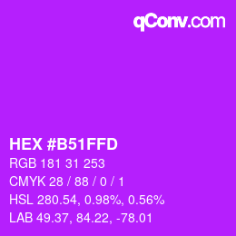 Color code: HEX #B51FFD | qconv.com