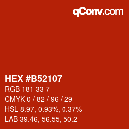 Color code: HEX #B52107 | qconv.com