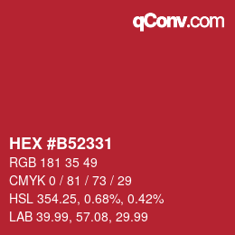 Color code: HEX #B52331 | qconv.com