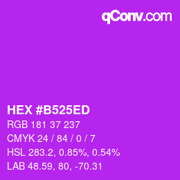 Color code: HEX #B525ED | qconv.com