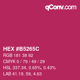 Color code: HEX #B5265C | qconv.com