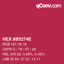 Color code: HEX #B5274E | qconv.com