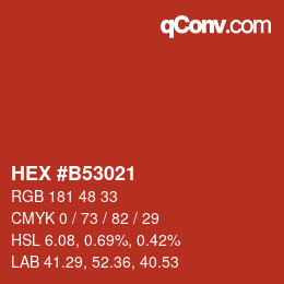 Color code: HEX #B53021 | qconv.com