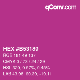 颜色代码: HEX #B53189 | qconv.com