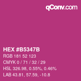 Color code: HEX #B5347B | qconv.com