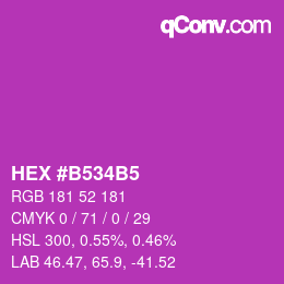 カラーコード: HEX #B534B5 | qconv.com