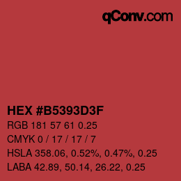 Código de color: HEX #B5393D3F | qconv.com