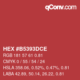 Código de color: HEX #B5393DCE | qconv.com