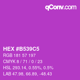 カラーコード: HEX #B539C5 | qconv.com